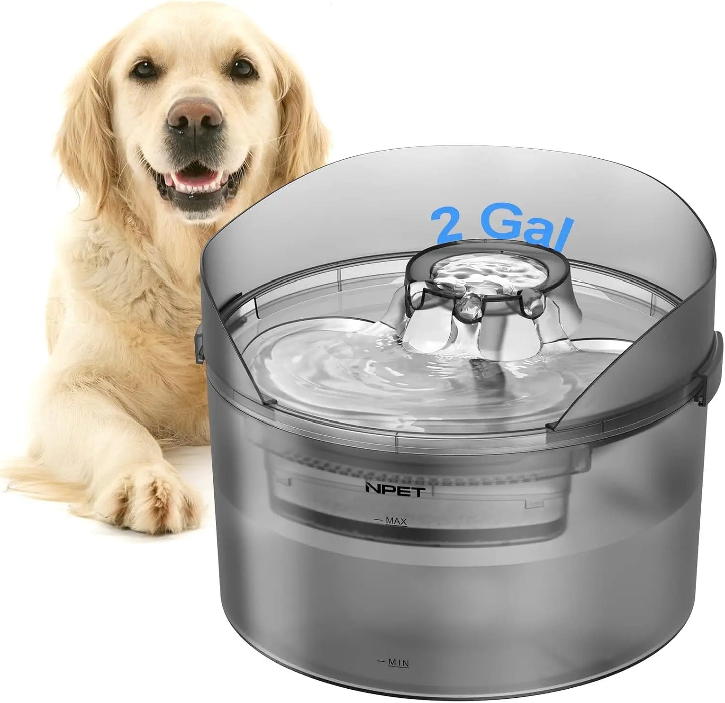 NPET 2 Gallon Dog Water Fountain Automatic Dispenser for Pets