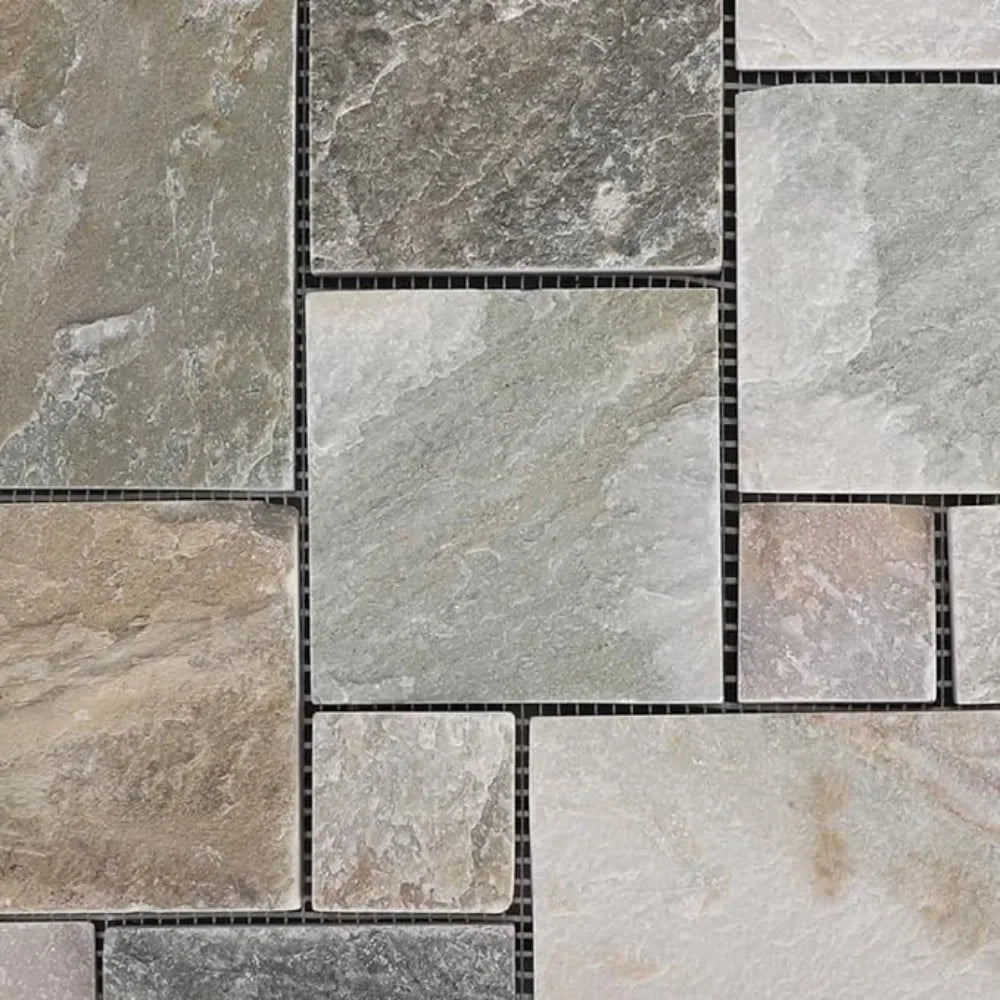 Slate Stone Interlocking Outdoor Patio Tiles 12x12 18 Pack