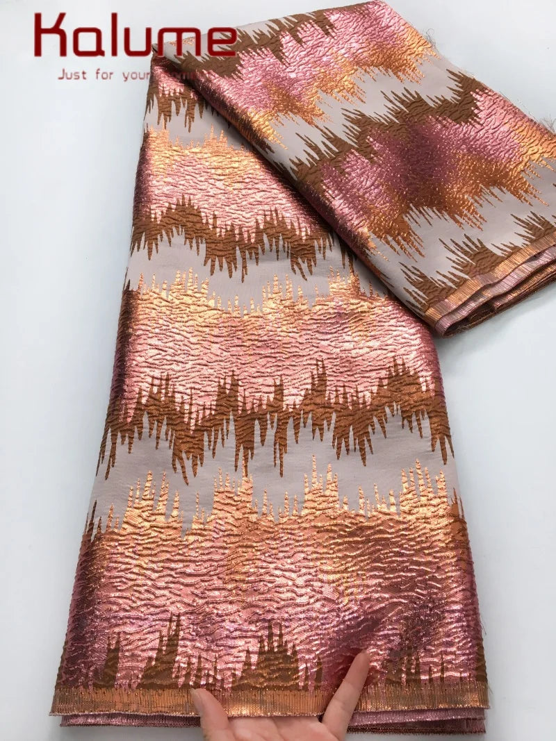 Kalume French Jacquard Lace Fabric Brocade Embroidery Women