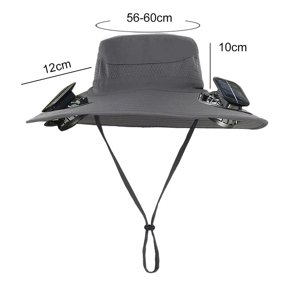 Guangdong Solar Powered Fan Hat UV Protection Wide Brim