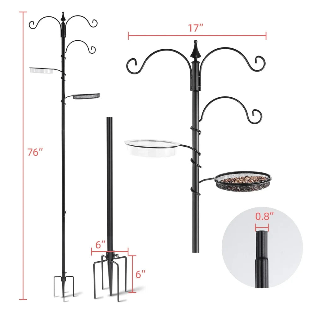 XMSJ Bird Feeding Station Kit 5 Prong Base Adjustable Hooks