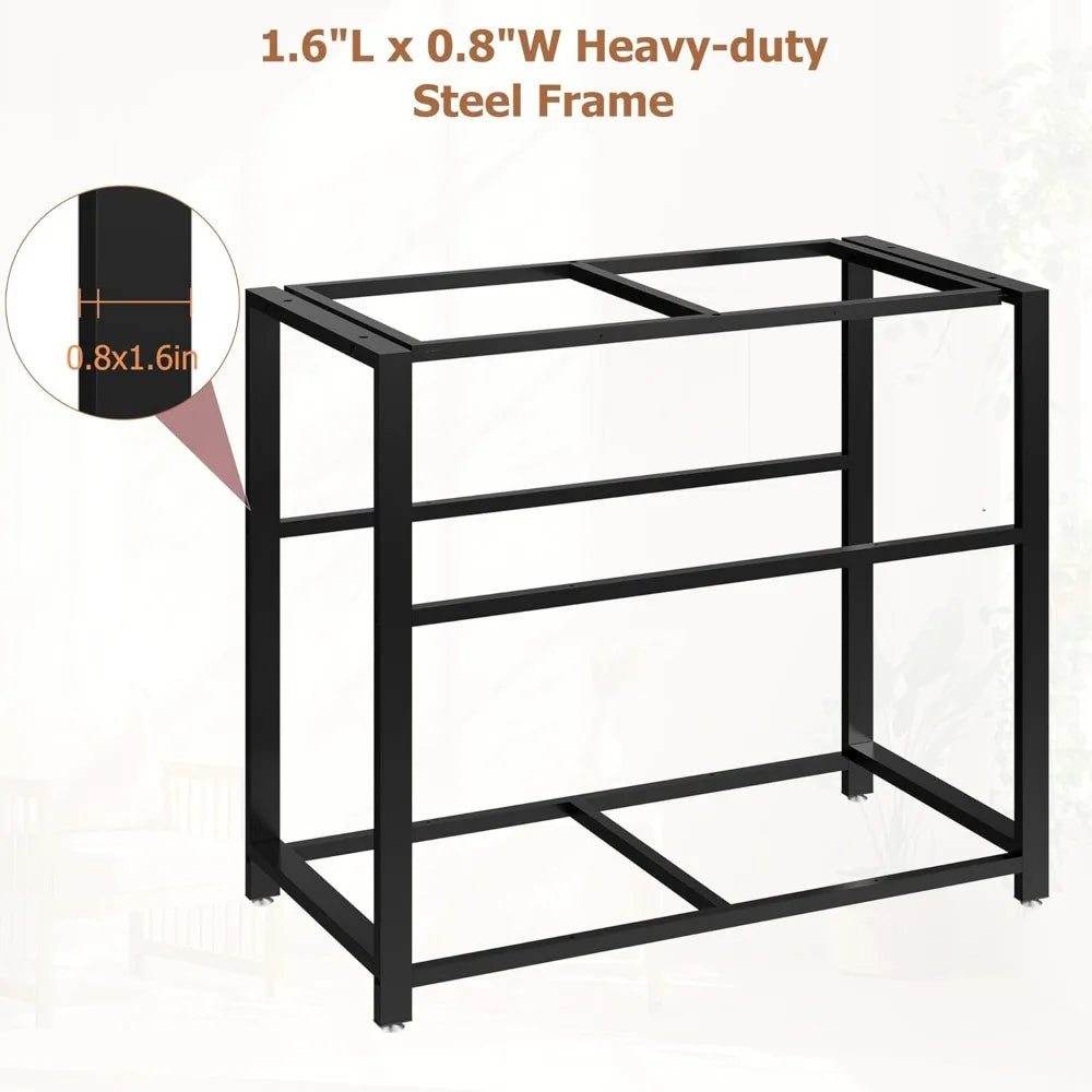 Modern 40-50 Gallon Fish Tank Stand with LED Flame Lights