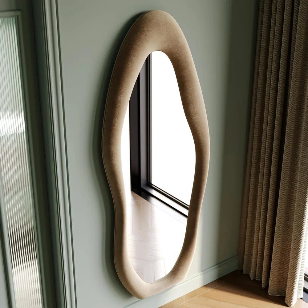 Hignconcerned Irregular Wave Tall Mirror Wall Hanging