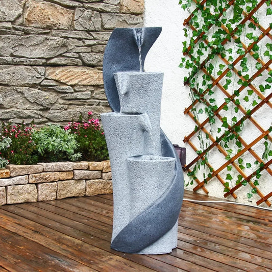 Elegant S Shaped Waterfall Fountain for Outdoor Garden Decor