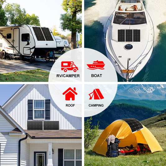 DOKIO Flexible 100W Monocrystalline Solar Panel for Camping