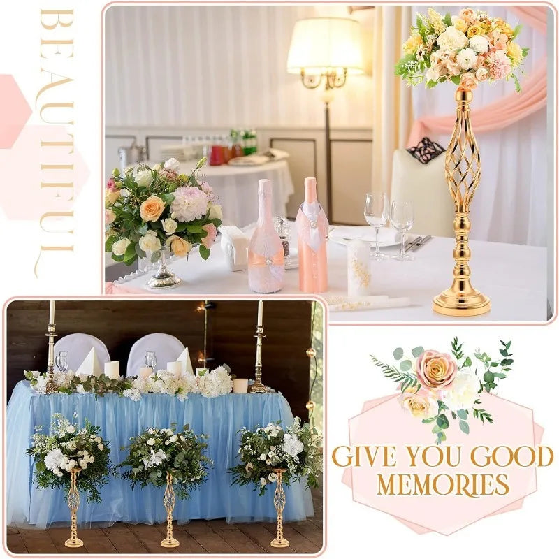 20 Pcs Tall Metal Flower Vase Candle Holder Decor