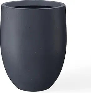 Kante Snow White Concrete Tall Planter with Drainage Hole