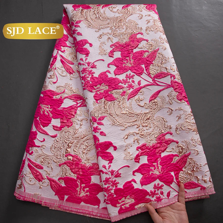 SJD LACA Nigerian Brocade Lace Damask Jacquard Fabrics