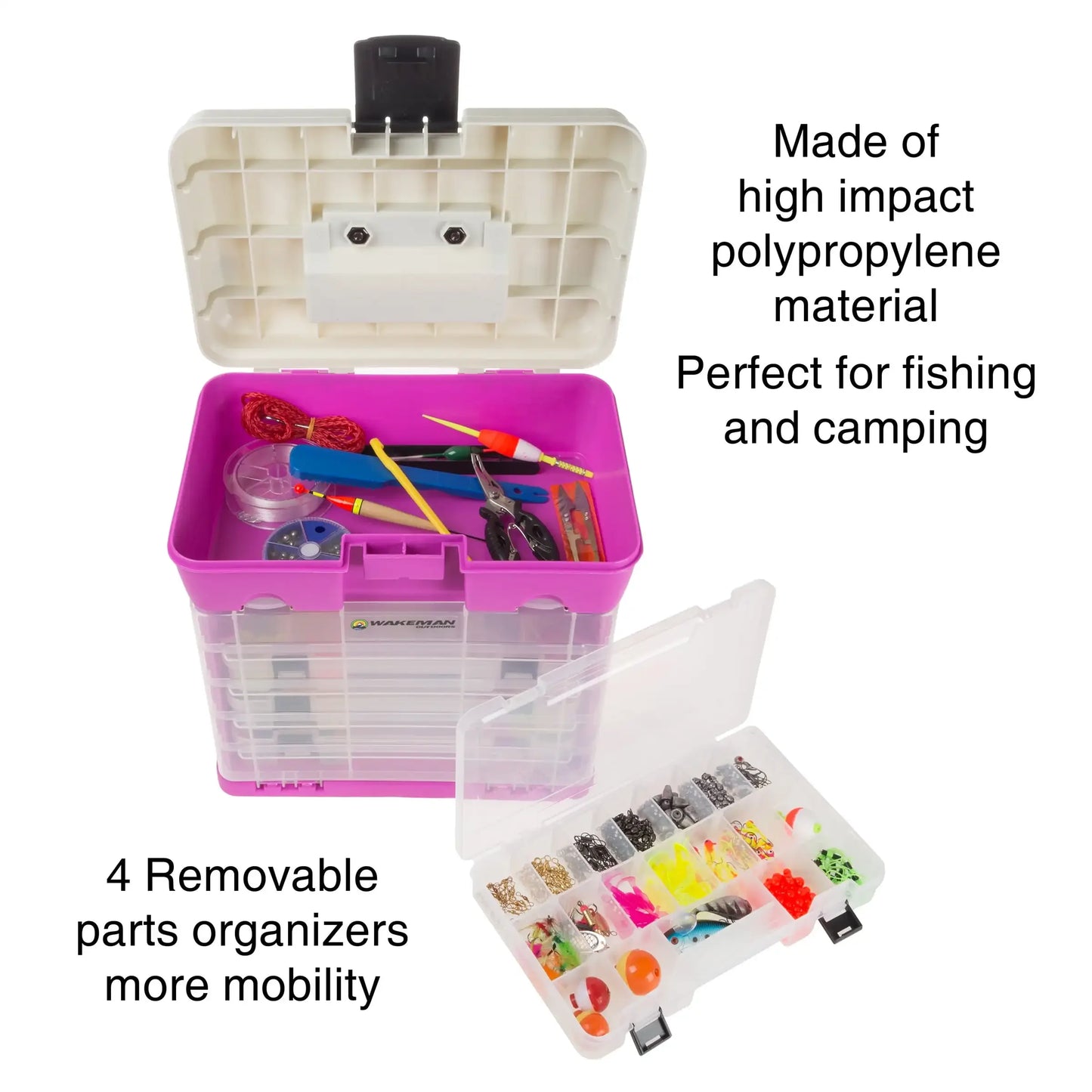 Case 5 Level Fishing Tackle Storage Box With 4 Trays