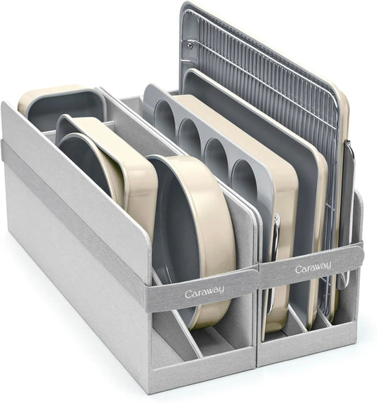 XMSJ Nonstick Ceramic Bakeware Set with Cooling Rack and Storage