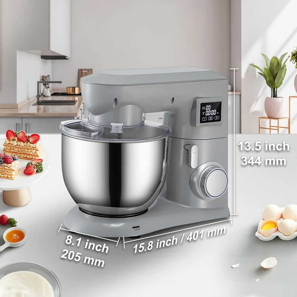450W Stand Mixer with 7.4Qt Stainless Steel Bowl and LCD Control