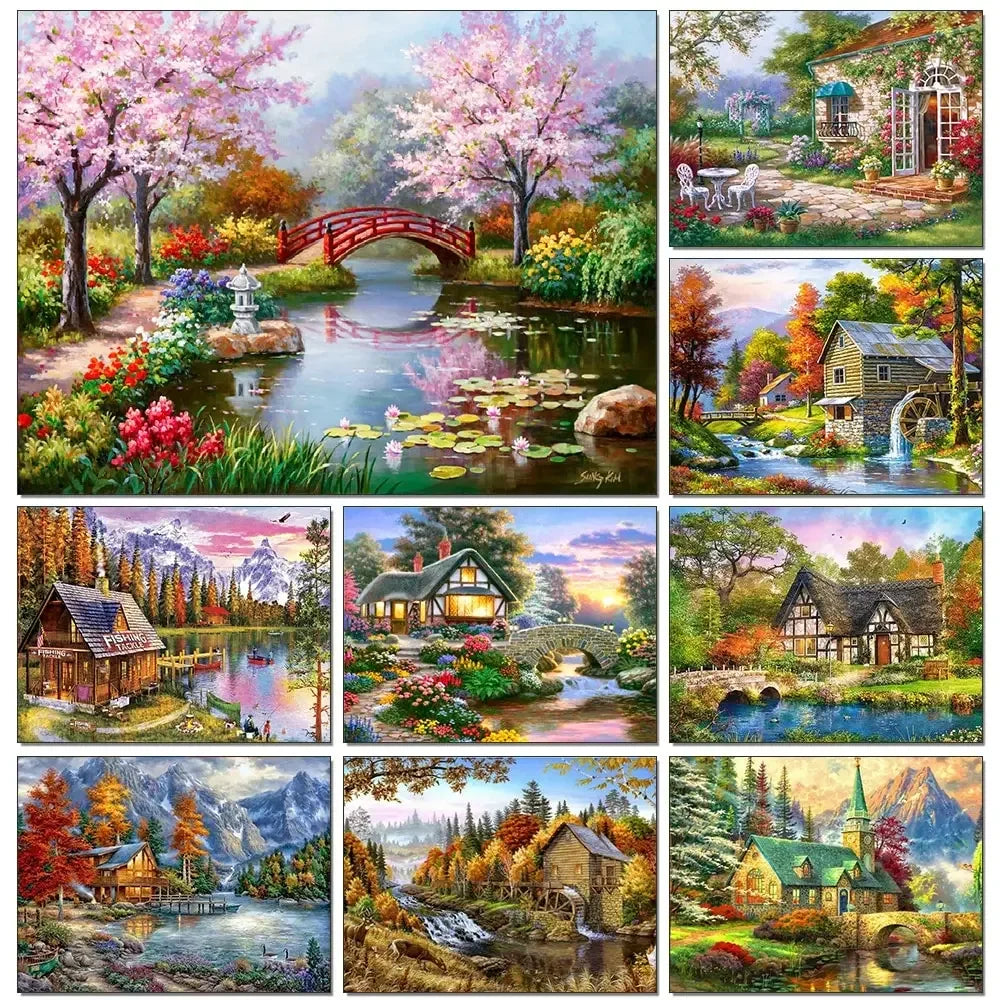 QIZITENG 5D Diamond Painting Landscape Kit Home Decor
