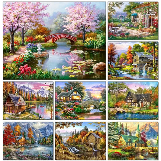 QIZITENG 5D Diamond Painting Landscape Kit Home Decor
