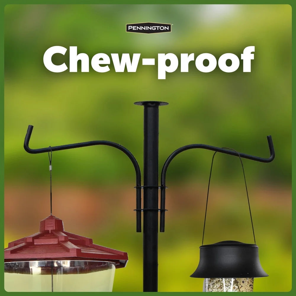 XMSJ Premium Bird Feeder Pole Supports Three Feeders Outdoor