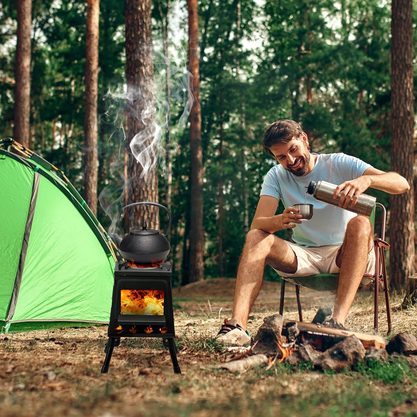 Portable Wood Camping Stove for Outdoor Adventures 27cm x 34cm