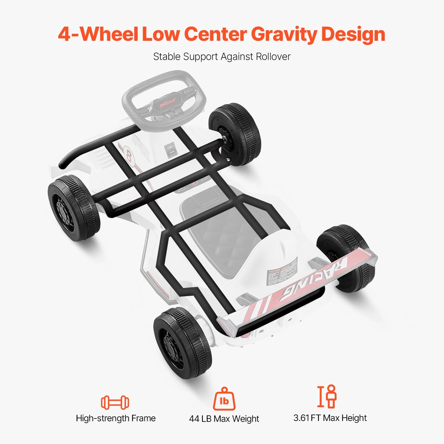 SucceBuy 6V Electric Pedal Go Kart With LED Headlights