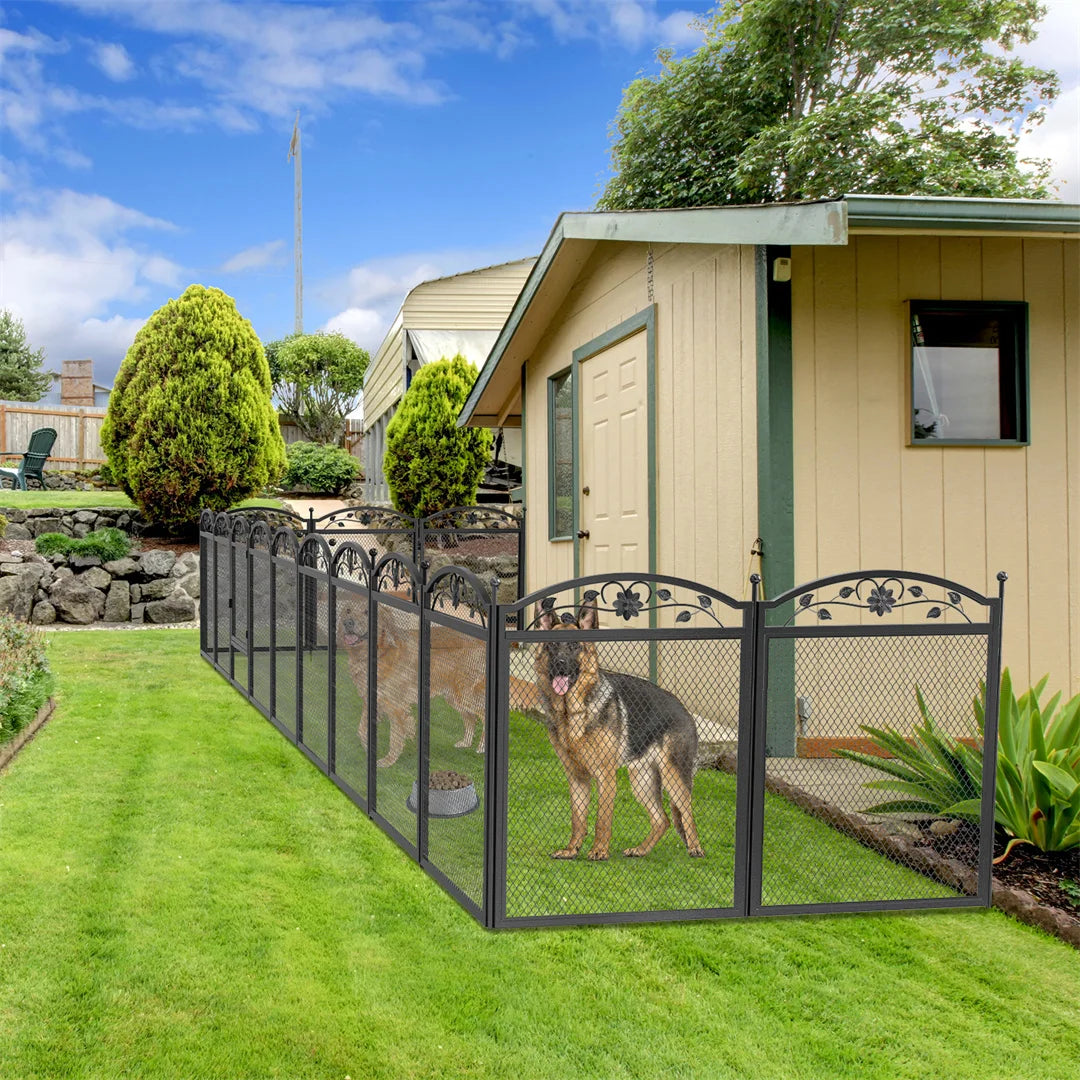 BINGOPAW Heavy Duty Dog Playpen Metal Fence With Pad