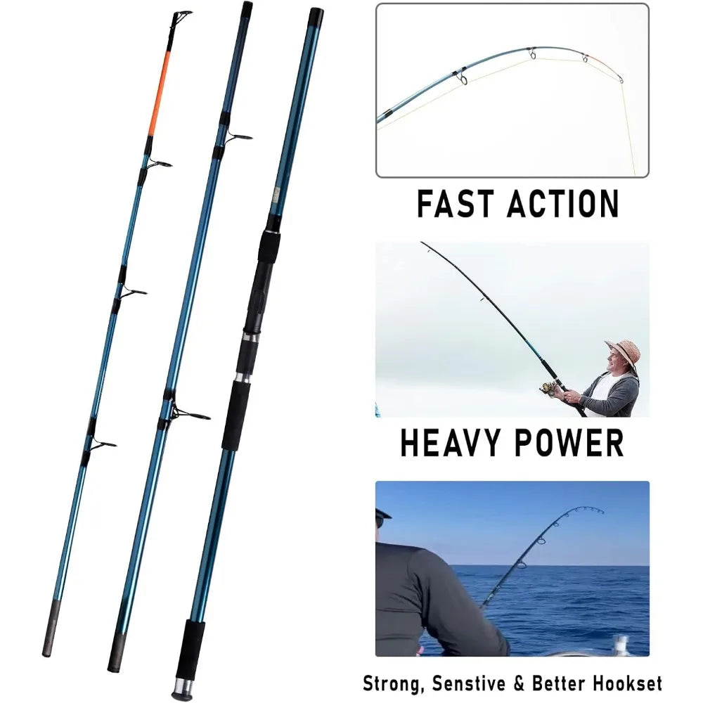 Surf Rod and Reel Combination for Saltwater Fishing Gear Set