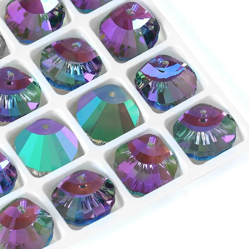 QIAO Shell Crystal Charms Beads 12Pcs Jewelry Making Kit