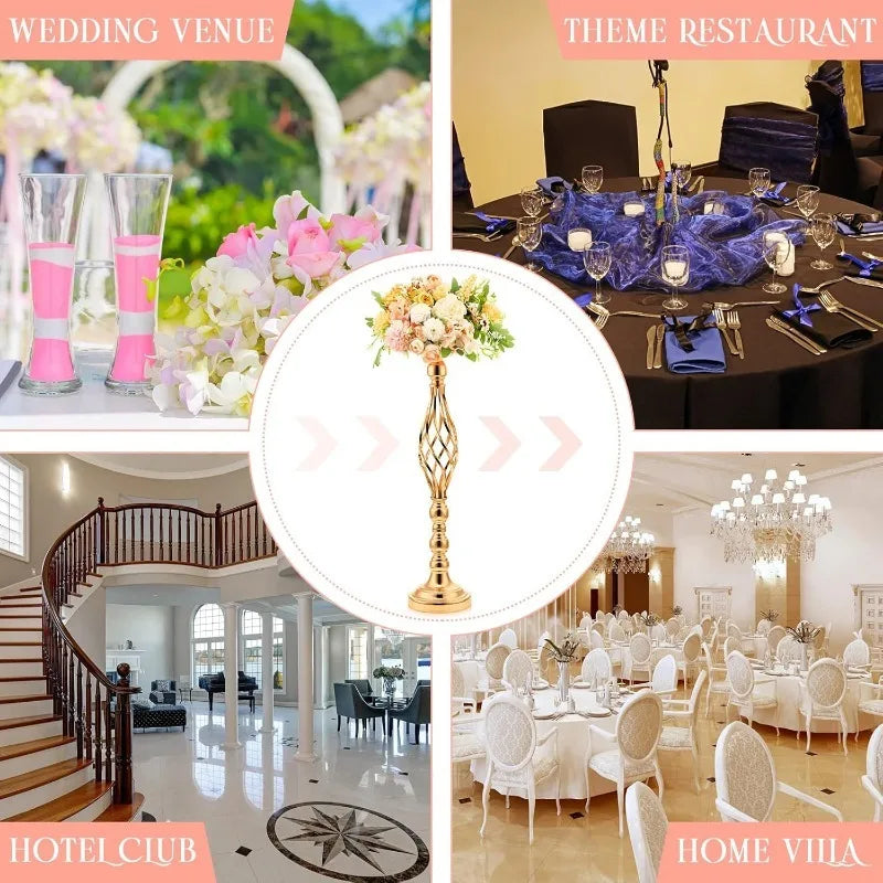 20 Pcs Tall Metal Flower Vase Candle Holder Decor