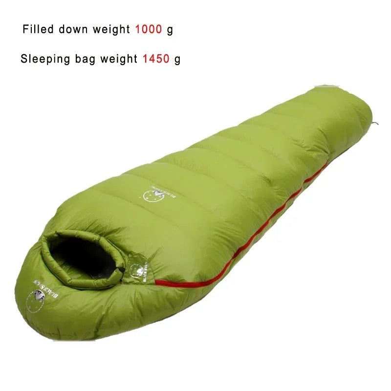 BLACNSNOW Adult Mummy Style Goose Down Sleeping Bag Winter Use