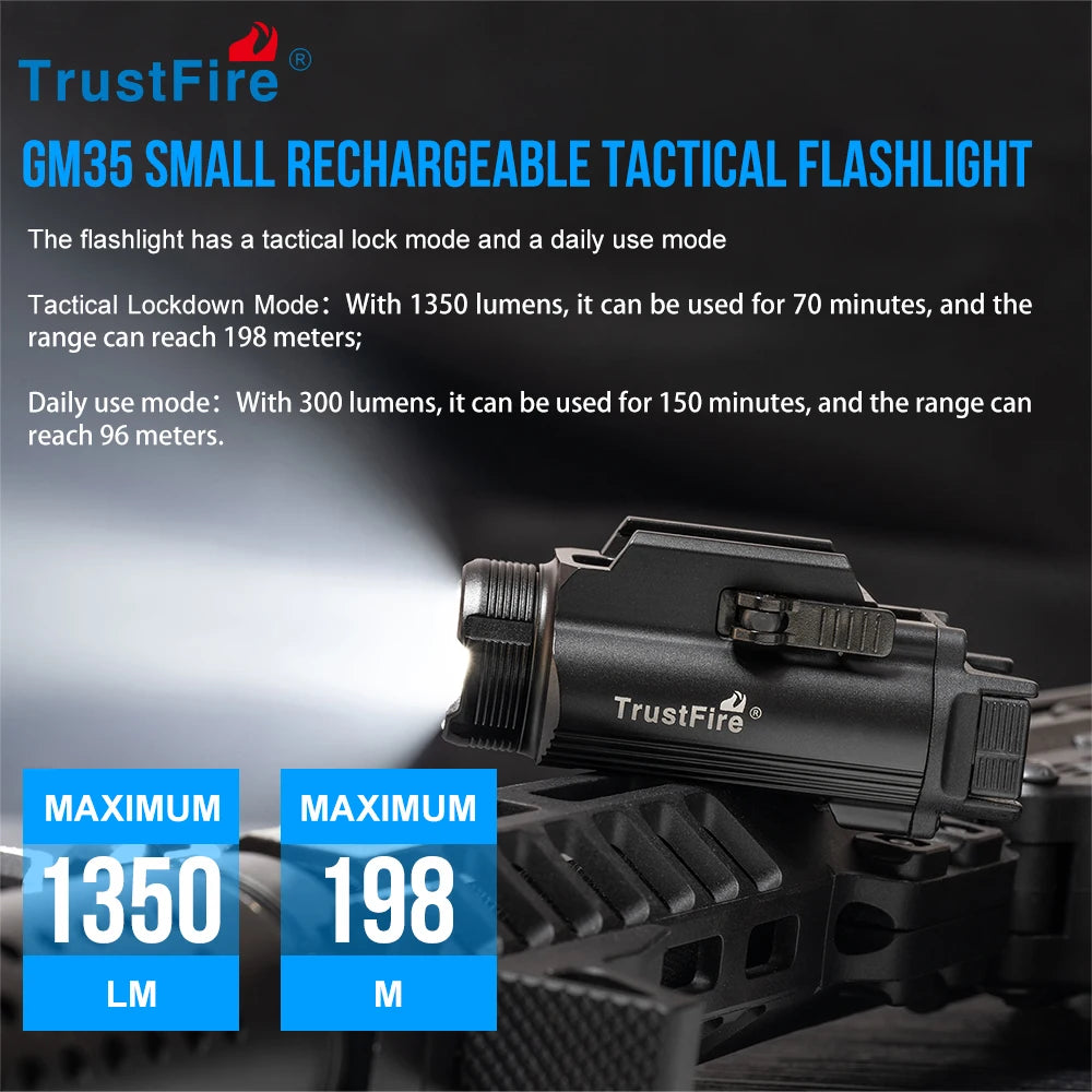 TrustFire GM35 Tactical LED Weapon Light for Pistol Rail
