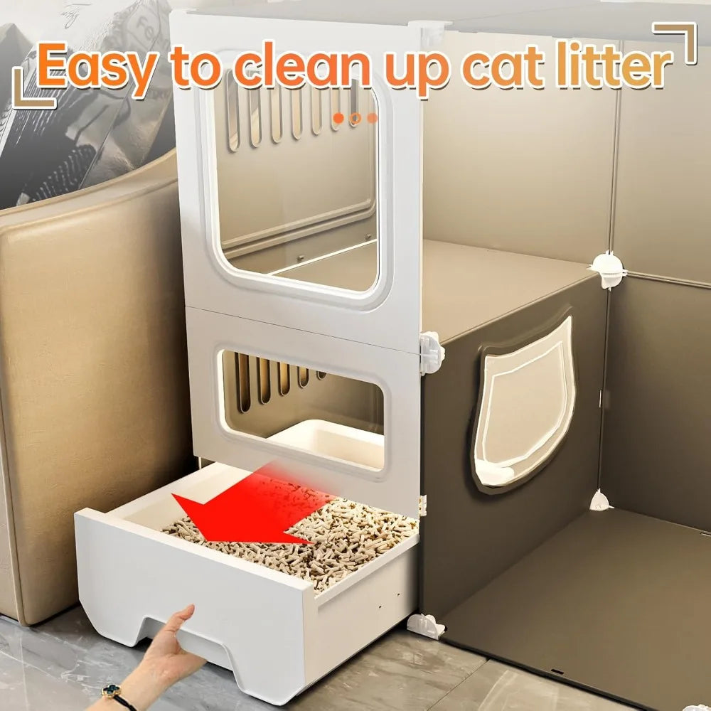 Cat Cabinet with Litter Box Hidden Enclosure for Indoor Cats