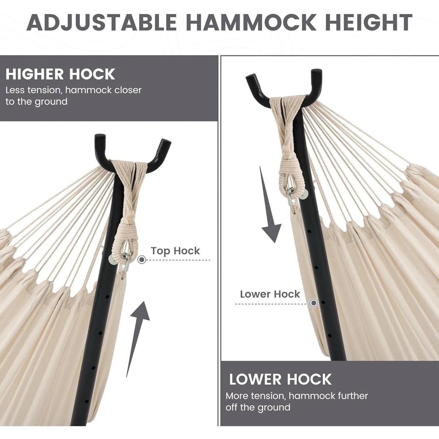 Double Hammock with Space Saving Stand and Carrying Case