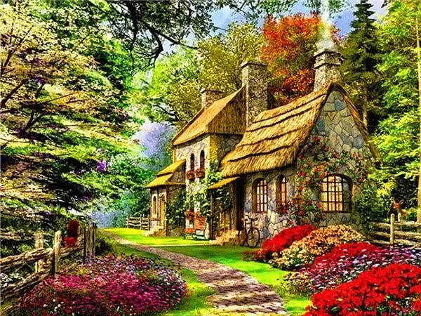 QIZITENG 5D Diamond Painting Landscape Kit Home Decor