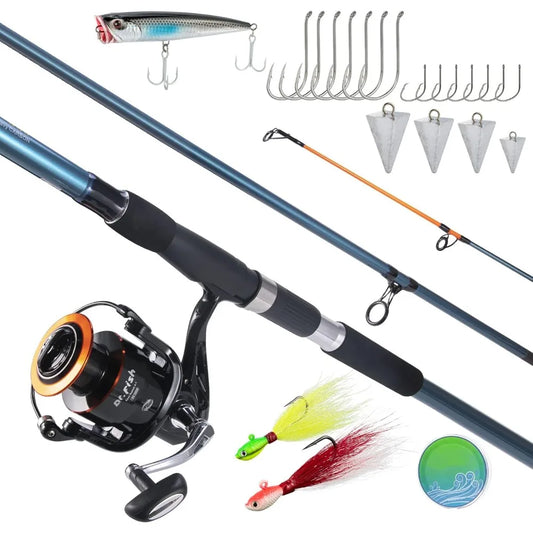Surf Rod and Reel Combination for Saltwater Fishing Gear Set