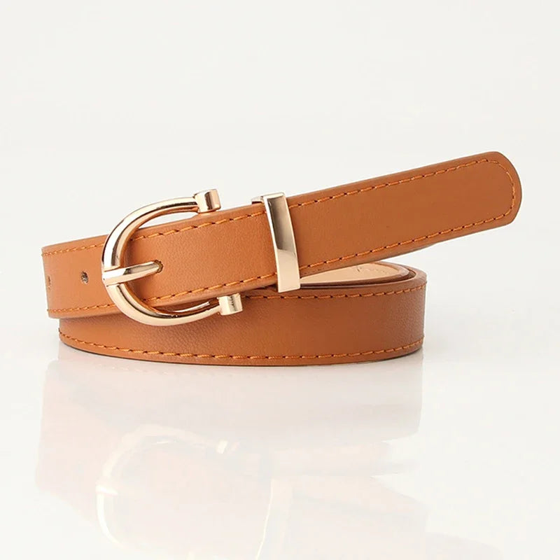 Classic PU Leather Women Belt Buckle Waist Dress Accessory