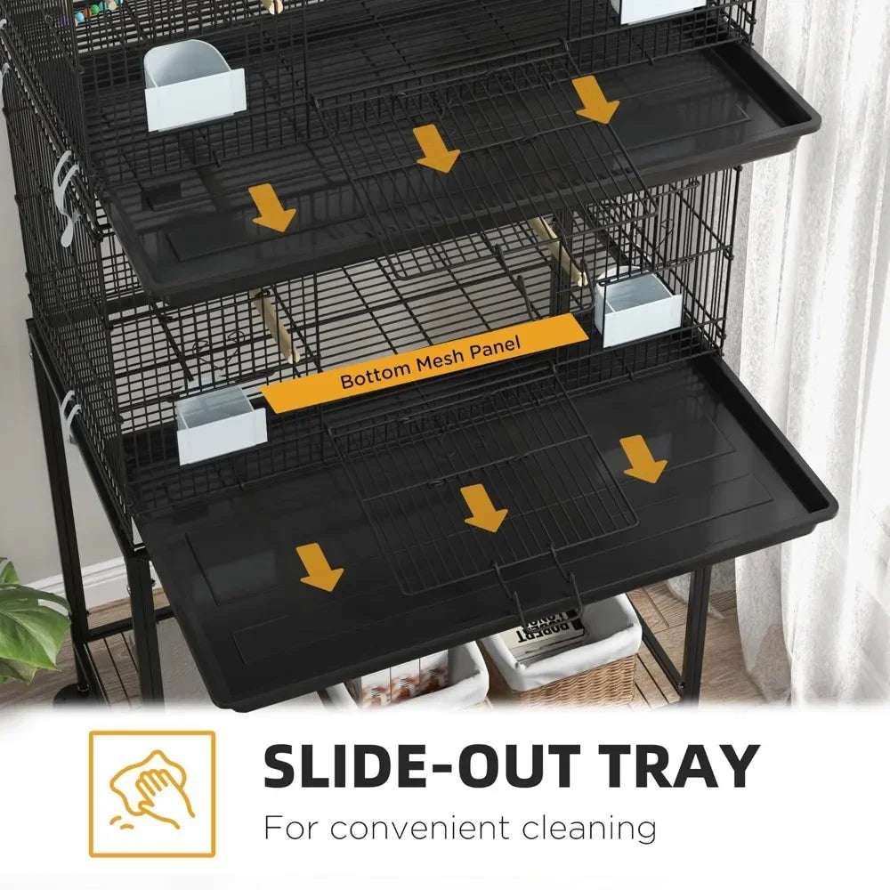 Double Stackable Bird Cage – Space-Saving Design