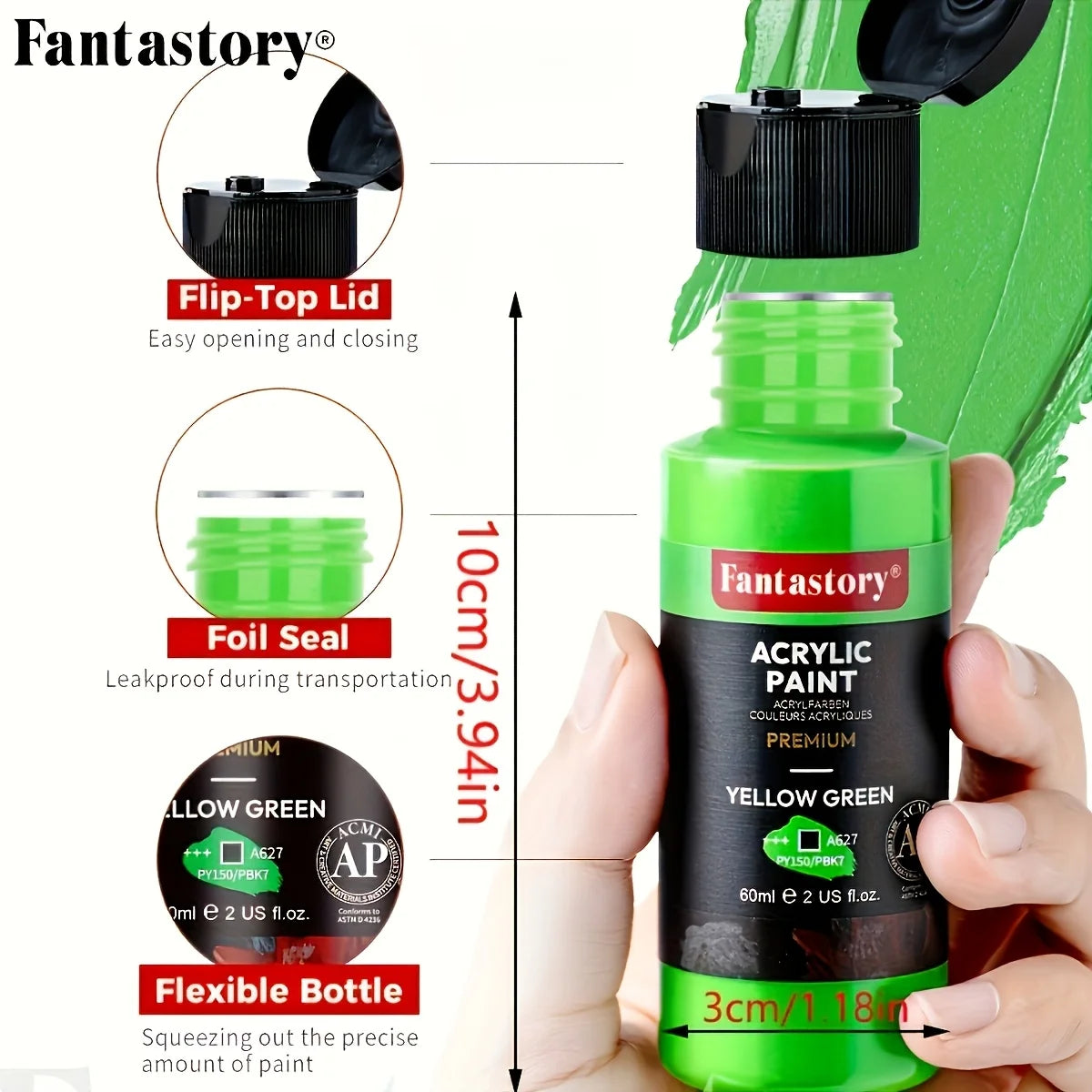Fantastory Acrylic Paint Set With 12 Brushes