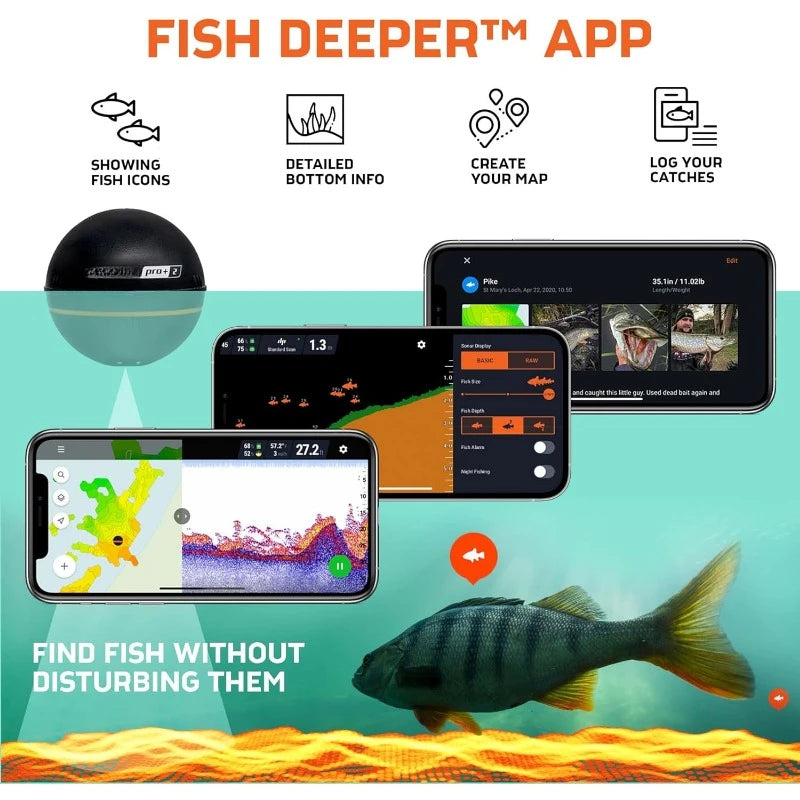 Pro Plus 2 Sonar Fish Finder for Kayaks Boats and Ice Fishing