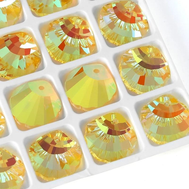 QIAO Shell Crystal Charms Beads 12Pcs Jewelry Making Kit