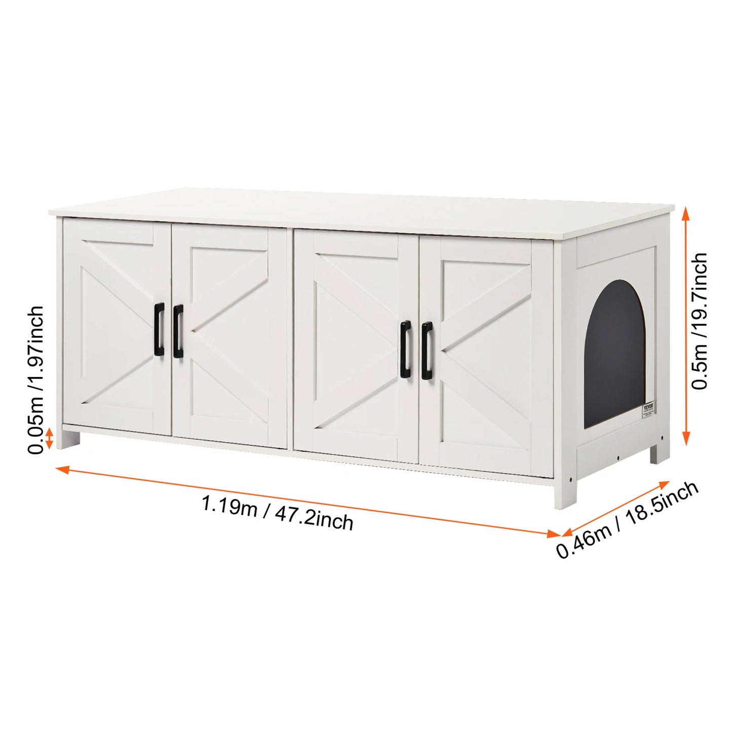 SucceBuy Cat Litter Box Enclosure Furniture For Cats