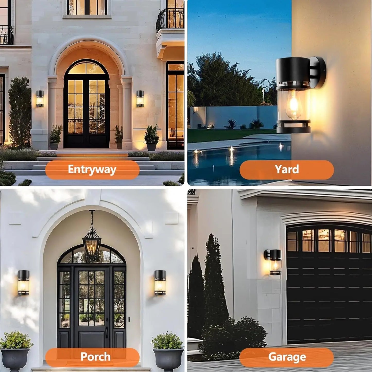 IDEPUS Outdoor Wall Light E26 Socket Exterior Porch Lamp