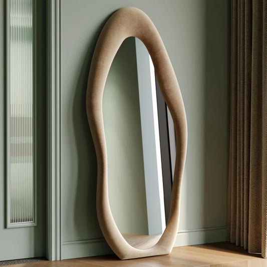 Hignconcerned Irregular Wave Tall Mirror Wall Hanging