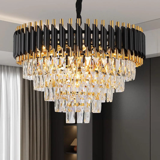 Litake Luxury Crystal Pendant Lights Aluminum Chandelier