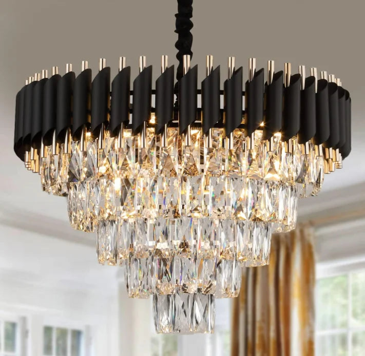 Litake Luxury Crystal Pendant Lights Aluminum Chandelier
