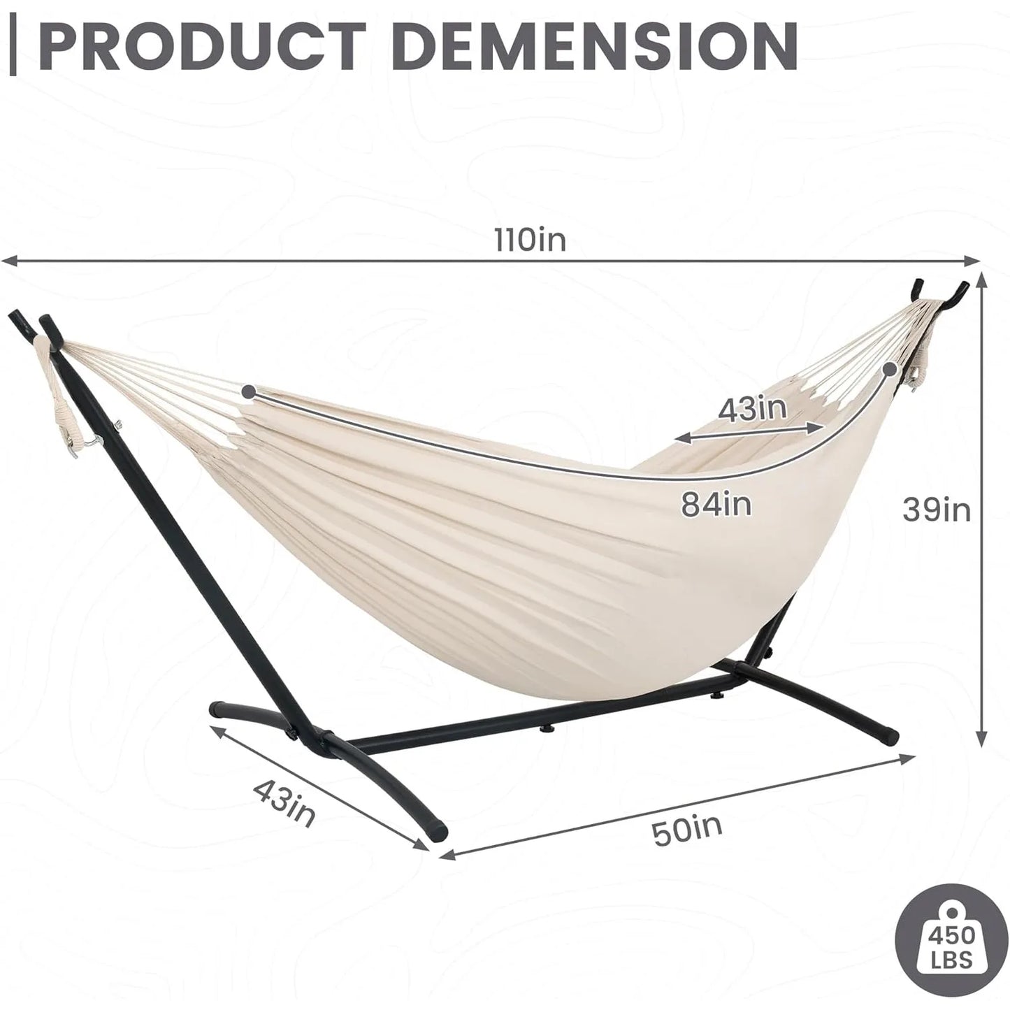 Double Hammock with Space Saving Stand and Carrying Case