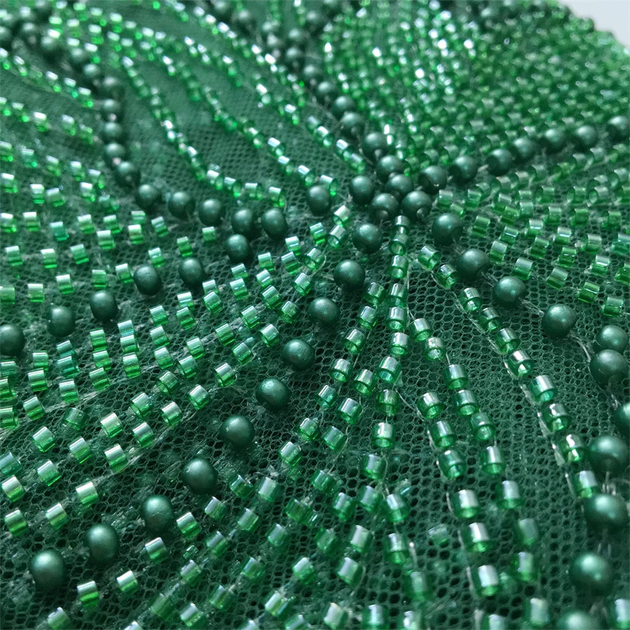 SJD Lace African Luxury Beads Mesh Net Lace Tulle Fabric