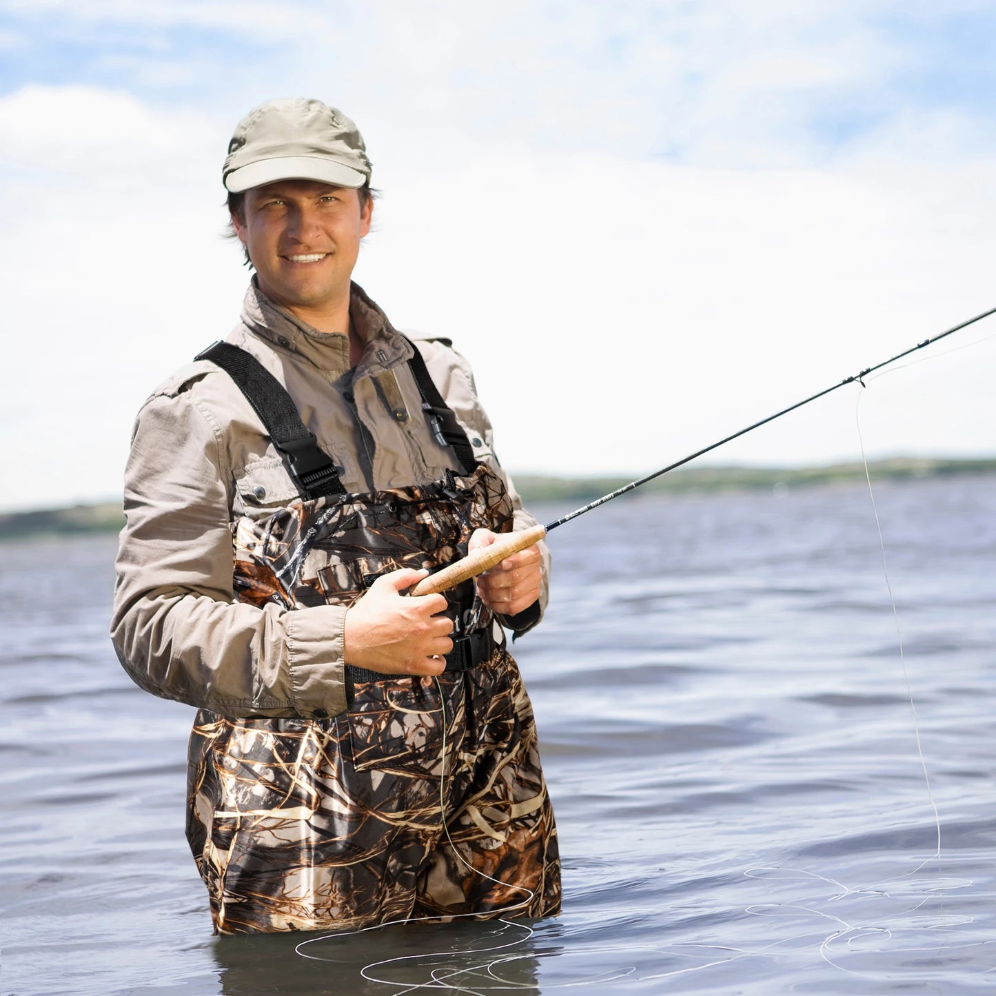 Waterproof Chest Waders With Boots For Fishing Nylon PVC
