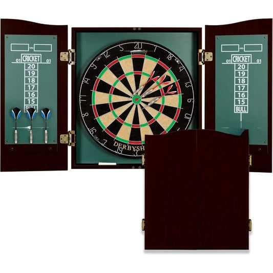 Bristle Dartboard and Cabinet Set with Easy Assembly Complete with All Accessories