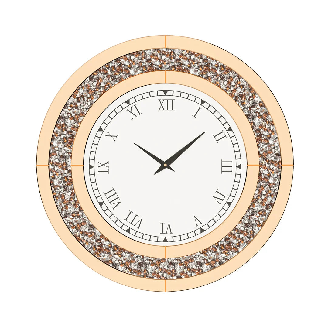 LUVODI Modern 3D Diamond Crystal Wall Clock For Living Room