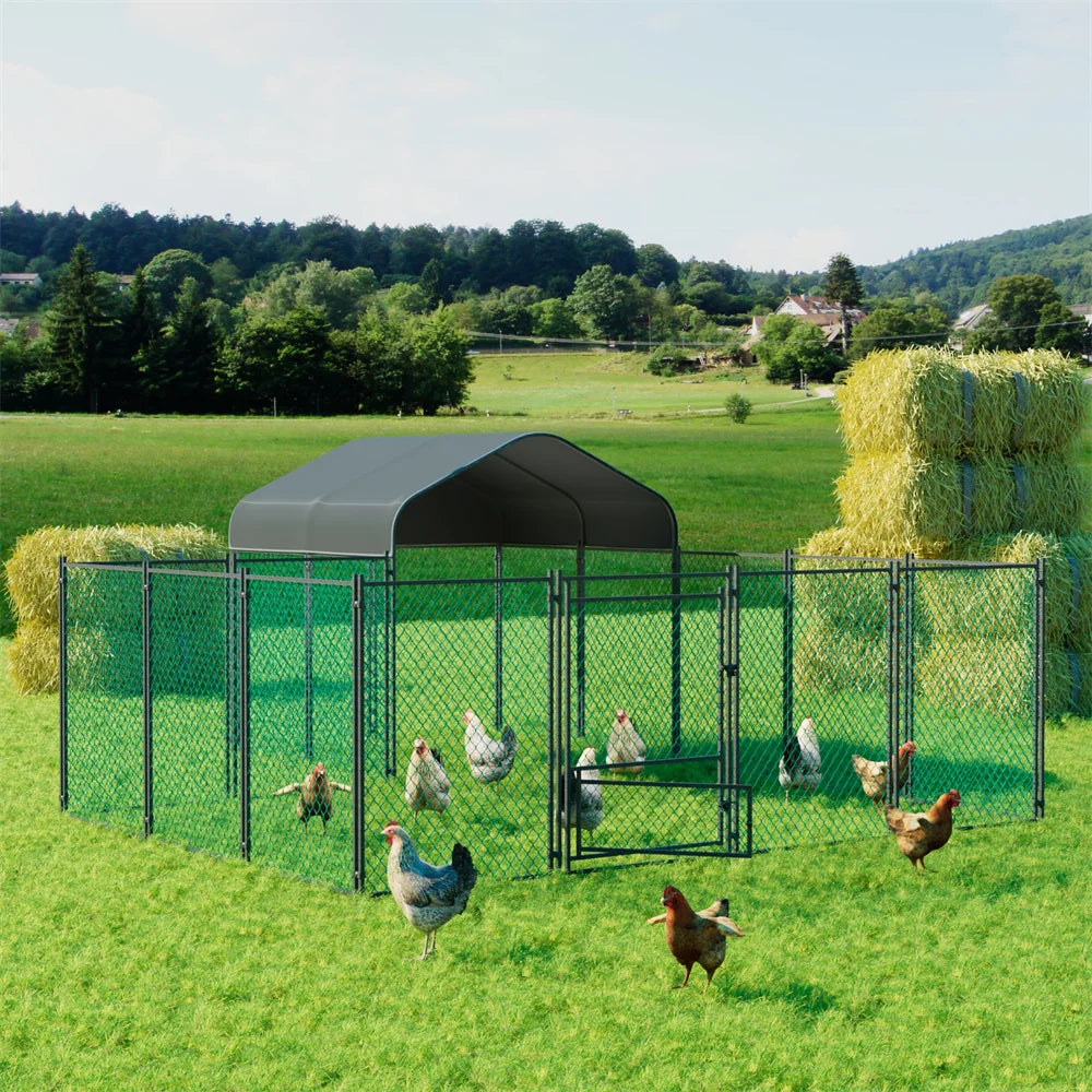Borwart Heavy Duty Chicken Run Walk In Outdoor Coop Pen