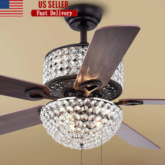 Frolic Laure Ceiling Fan Chandelier Six Lights Modern Glam