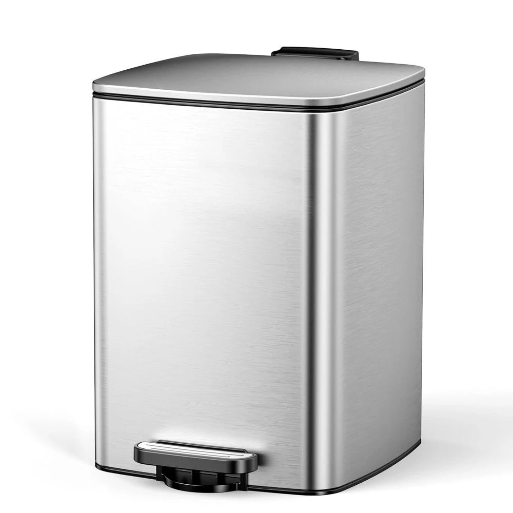 Stainless Steel Foot Operated Trash Can 5.2 Gallon for Home