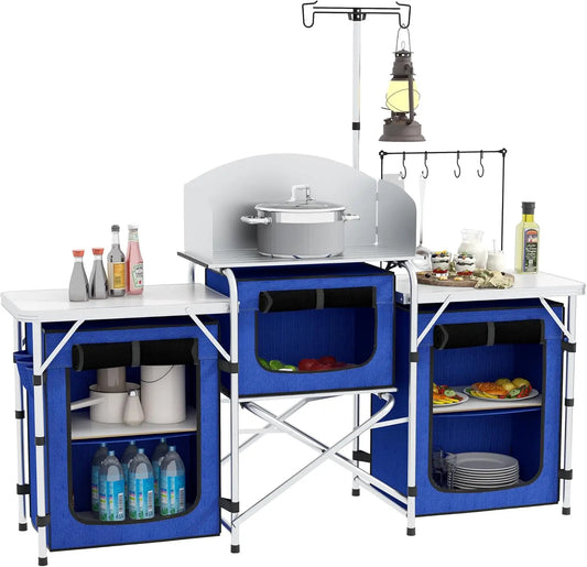 Portable Aluminum Camping Kitchen Table with Carrying Bag