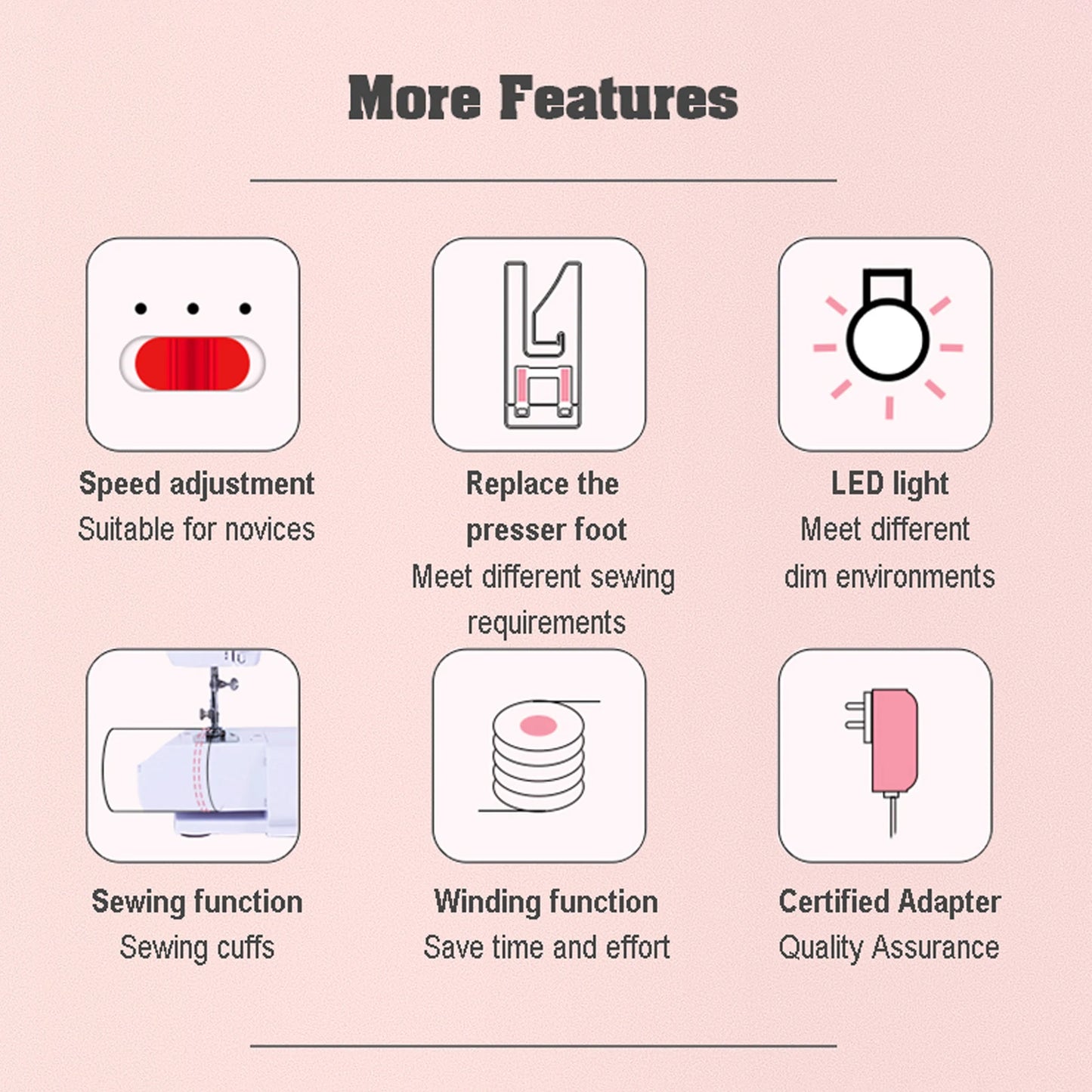 Hign Concerned Mini Double Thread Electric Sewing Machine